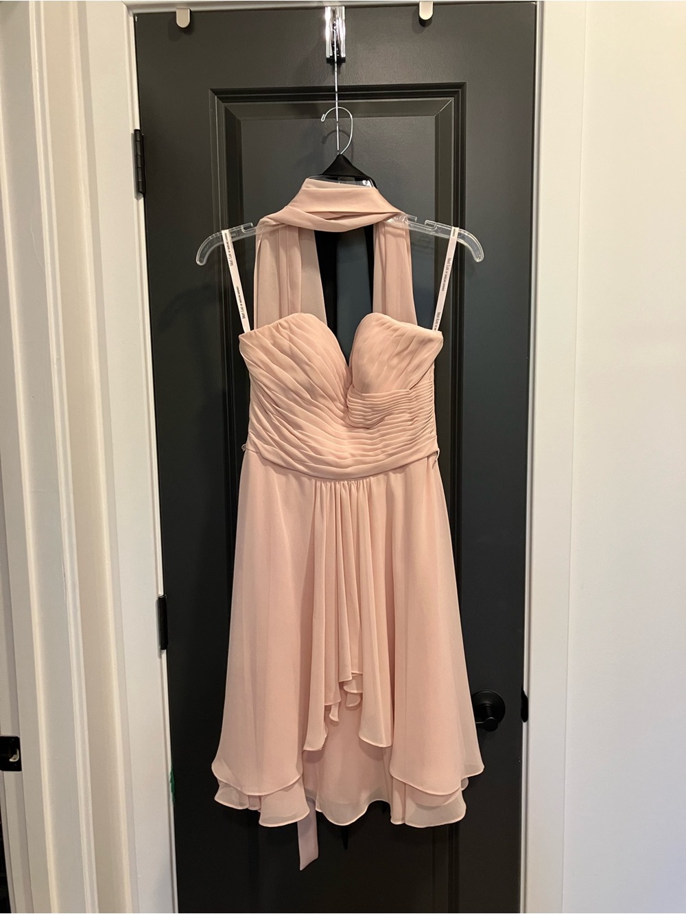 Strapless Sweetheart Mini Dress in Blush Pink